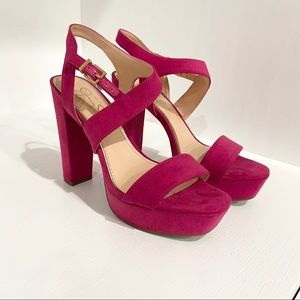 2/$40 Jessica Simpson open-toe block heels Sz 8.5